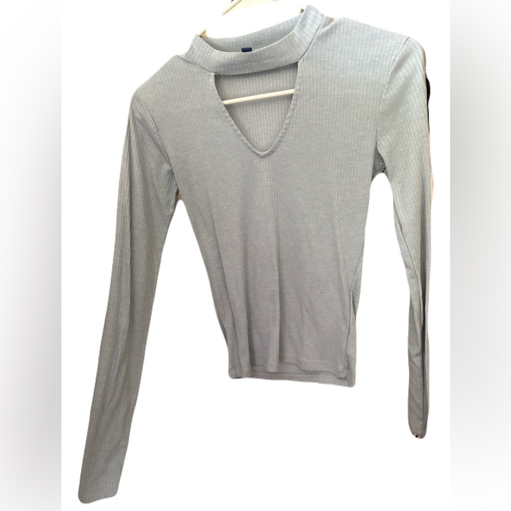 Aeropostale Light Blue V-Neck Long Sleeve Top